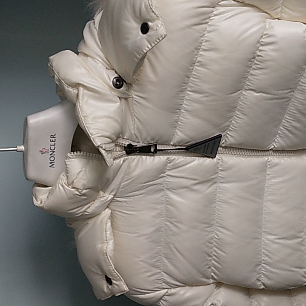Moncler woman's puff coat with fox Hoodie